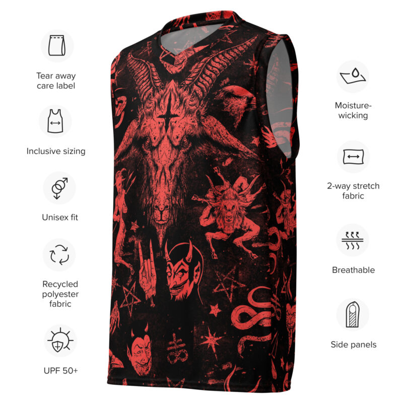 Red Satanic Basketball Jersey - Bild 3