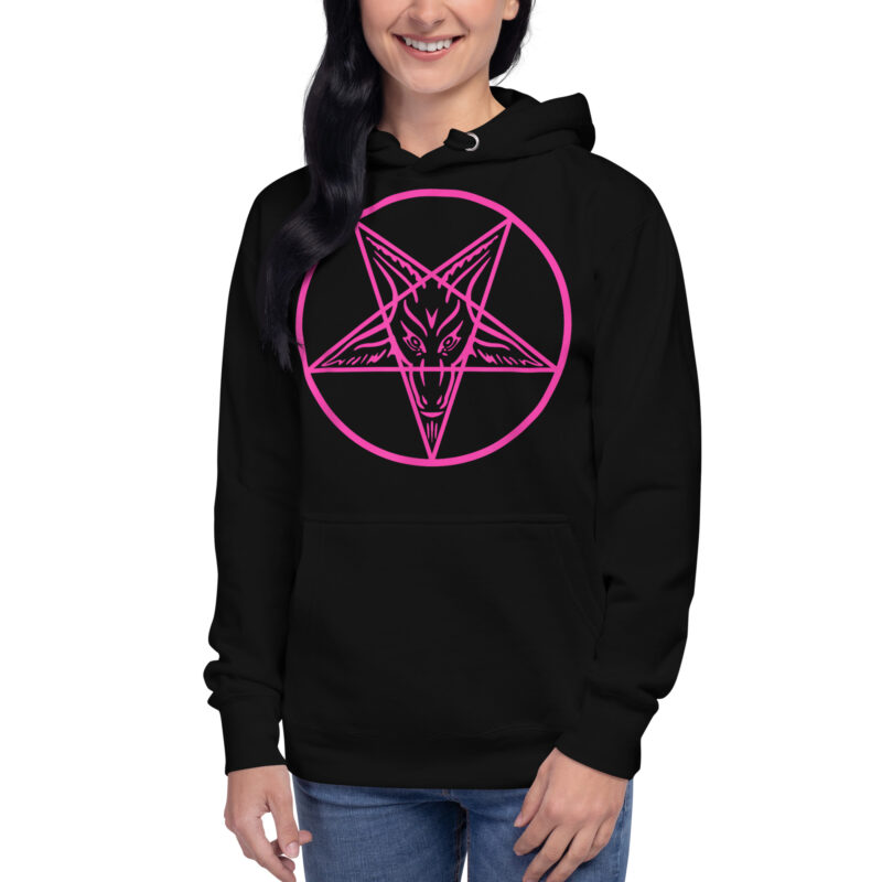 Pink Baphomet Pentagram Hoodie - Bild 3